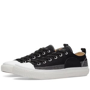 Alexander McQueen Black and White Low Plimsoll Sneakers Men Size 45 UE/12